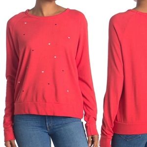NWT Sundry Red Heart Sweatshirt (Sz 3/ L)